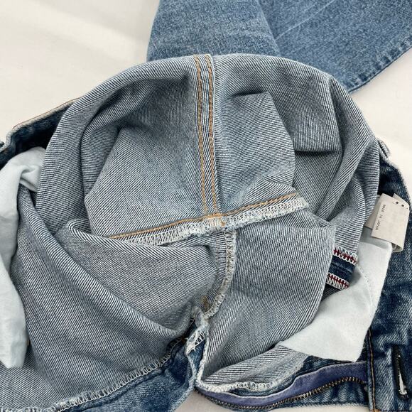 Moussy MVS Flare Leg Light Wash Faded Jeans High Rise Wide Leg Fall Fit Size 24 - Picture 10 of 12